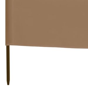 vidaXL Vindskydd 3 paneler tyg 400x160 cm taupe - Bild 5