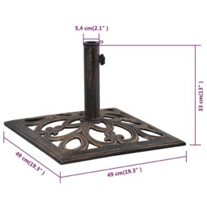 vidaXL Parasollfot brons 12 kg 49 cm gjutjärn - Bild 8