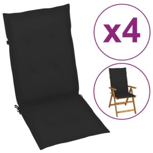 vidaXL Stolsdynor 4 st svart 120x50x3 cm tyg - Bild 2