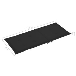 vidaXL Stolsdynor 4 st svart 120x50x3 cm tyg - Bild 8