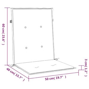 vidaXL Stolsdynor 4 st gräddvit 100x50x3 cm oxfordtyg - Bild 9