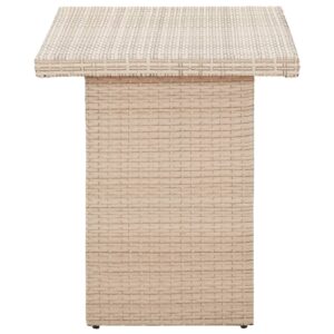 vidaXL Trädgårdsbord beige 110x60x67 cm konstrotting - Bild 3