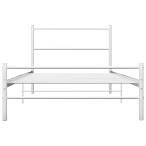 vidaXL Sängram vit metall 100x200 cm - Bild 3