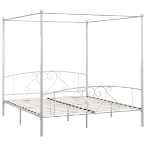 vidaXL Himmelsäng vit metall 180x200 cm - Bild 2