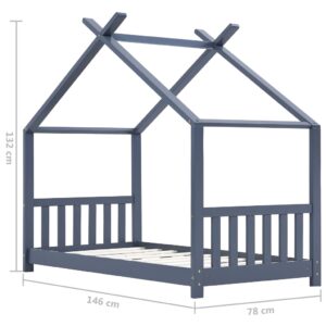 vidaXL Barnsäng grå massiv furu 70x140 cm - Bild 9