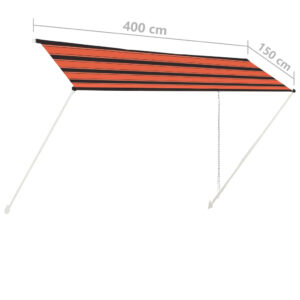 vidaXL Markis 400x150 cm orange och brun - Bild 7