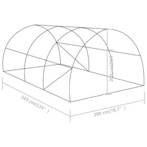 vidaXL Växthus 6,86 m² 3,43x2x2 m - Bild 12