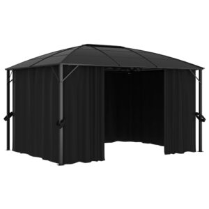 vidaXL Paviljong med draperi 400x300x265 cm antracit - Bild 5