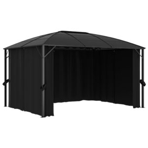 vidaXL Paviljong med draperi 400x300x265 cm antracit - Bild 6