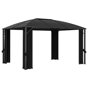 vidaXL Paviljong med draperi 400x300x265 cm antracit - Bild 7