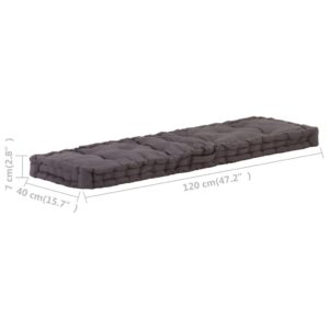 vidaXL Dyna till pallsoffa bomull 120x40x7 cm antracit - Bild 7