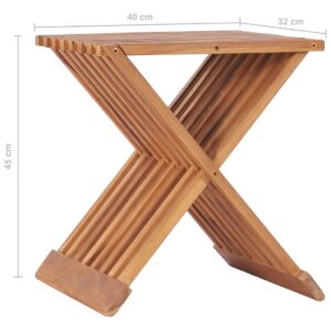 vidaXL Hopfällbar pall 40x32x45 cm massiv teak - Bild 8