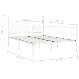 vidaXL Sängram med ribbotten vit metall 160x200 cm - Bild 5