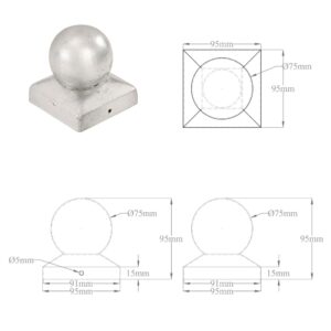 vidaXL Stolphattar klot 6 st galvaniserad metall 91x91 mm - Bild 9