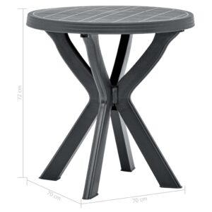 vidaXL Cafébord antracit Ø70 cm plast - Bild 5