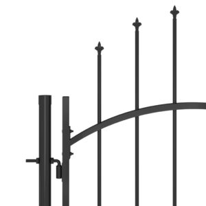 vidaXL Trädgårdsgrind stål 1x2,2 m svart - Bild 3