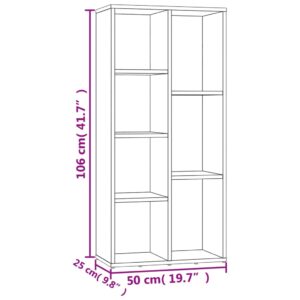 vidaXL Bokhylla sonoma-ek 50x25x106 cm konstruerat trä - Bild 7