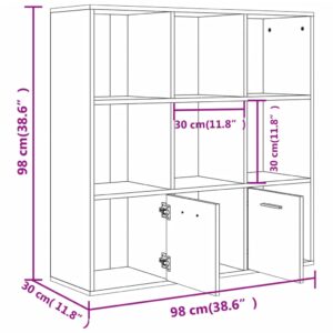 vidaXL Bokhylla sonoma-ek 98x30x98 cm spånskiva - Bild 10