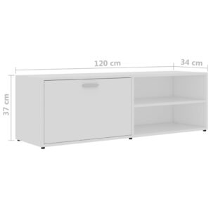 vidaXL Tv-bänk vit 120x34x37 cm konstruerat trä - Bild 9