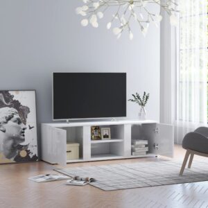 vidaXL TV-bänk vit högglans 120x34x37 cm konstruerat trä - Bild 4