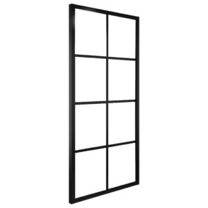 vidaXL Skjutdörr aluminium med ESG-glas 76x205 cm svart - Bild 2