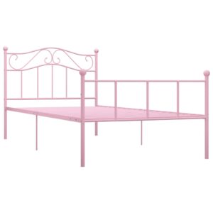 vidaXL Sängram rosa metall 90x200 cm - Bild 2