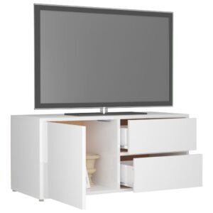 vidaXL Tv-bänk vit högglans 80x34x36 cm konstruerat trä - Bild 5