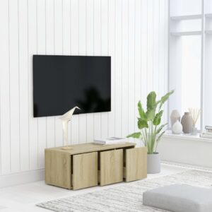 vidaXL TV-bänk sonoma-ek 80x34x30 cm spånskiva - Bild 4