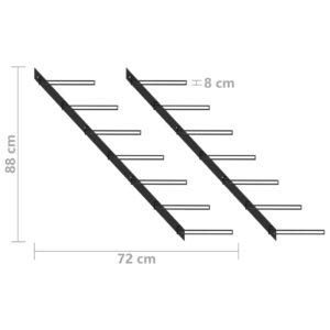 vidaXL Väggmonterade vinställ för 14 flaskor 2 st svart metall - Bild 6