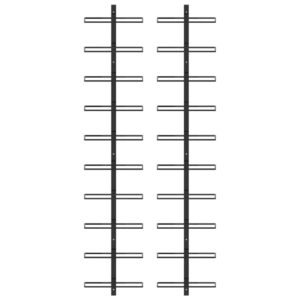 vidaXL Väggmonterat vinställ för 20 flaskor 2 st svart metall - Bild 3