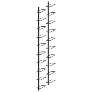 vidaXL Väggmonterat vinställ för 20 flaskor 2 st svart metall - Bild 4