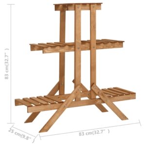 vidaXL Växtställ 83x25x83 cm granträ - Bild 5