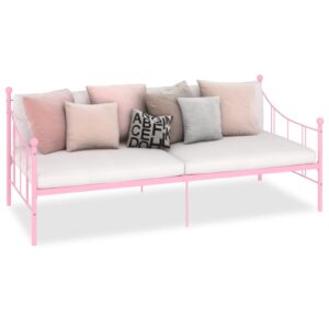 vidaXL Ram till dagbädd rosa metall 90x200 cm - Bild 2