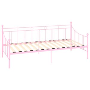 vidaXL Ram till dagbädd rosa metall 90x200 cm - Bild 3