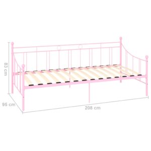 vidaXL Ram till dagbädd rosa metall 90x200 cm - Bild 8