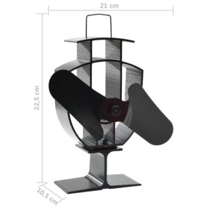 vidaXL Kaminfläkt 2 blad svart - Bild 8