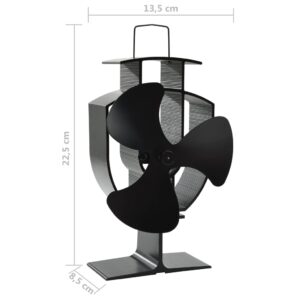 vidaXL Kaminfläkt 3 blad svart - Bild 8