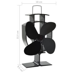 vidaXL Kaminfläkt 4 blad svart - Bild 8