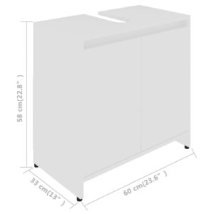 vidaXL Badrumsskåp vit 60x33x61 cm spånskiva - Bild 11