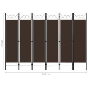 vidaXL Rumsavdelare 6 paneler brun 240x180 cm - Bild 6