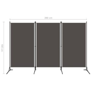 vidaXL Rumsavdelare 3 paneler antracit 260x180 cm - Bild 5