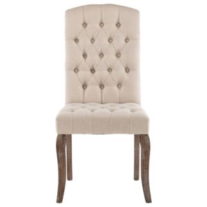 vidaXL Matstolar 2 st beige linnedesign tyg - Bild 4