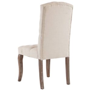 vidaXL Matstolar 2 st beige linnedesign tyg - Bild 6