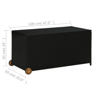 vidaXL Dynbox svart 120x65x61 cm konstrotting - Bild 8