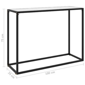 vidaXL Konsolbord vit 100x35x75 cm härdat glas - Bild 6