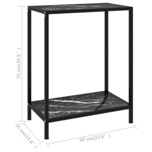 vidaXL Konsolbord svart 60x35x75 cm härdat glas - Bild 6