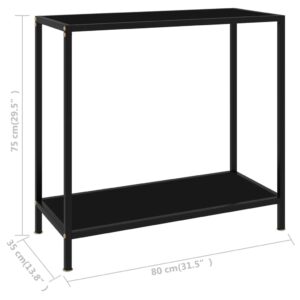 vidaXL Konsolbord svart 80x35x75 cm härdat glas - Bild 6