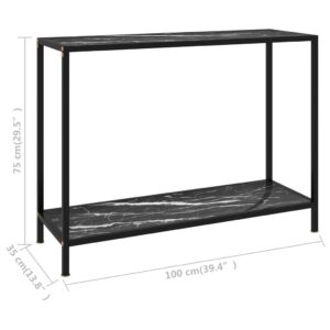 vidaXL Konsolbord svart 100x35x75 cm härdat glas - Bild 6