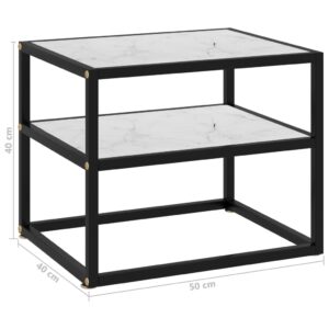 vidaXL Konsolbord vit 50x40x40 cm härdat glas - Bild 5