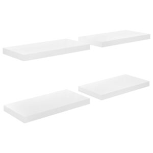 vidaXL Svävande vägghyllor 4 st vit högglans 50x23x3,8 cm MDF - Bild 2